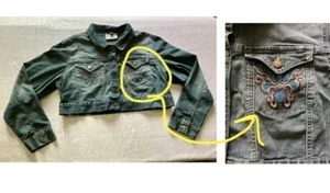 Crest Jean Jacket Womens 1X Quarter Double Sided Embroidered Rhinestone Accents - Picture 1 of 24