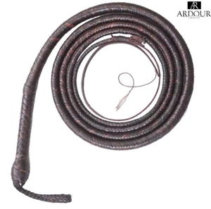 Kangaroo Leather Hide Bull Whip 04 to 16 Feet, 16 Plaits Indiana Jones Bullwhip - Picture 1 of 9