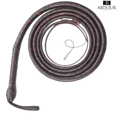Kangaroo Leather Hide Bull Whip 04 to 16 Feet, 16 Plaits Indiana Jones Bullwhip