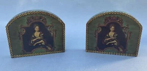 Vintage Antique French Style Decoupage Bookends with a Lovely Maiden - Picture 1 of 6