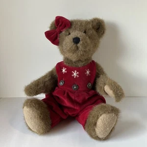 Boyds Bears Gwen Marie rot Weihnachten Winteranzug Schneeflocken 1990-00 verbunden 12 Zoll - Bild 1 von 9