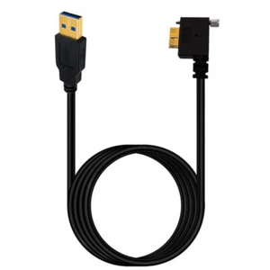 USB A 3.0 to Micro B Panel Mount Cable (Left Angle) | Male to Male | 1.8m - Picture 1 of 5