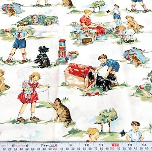 1996 Nicole De Leon Vintage Kids Alexander Henry Fabrics Cotton Remnant 17 x 44 - Picture 1 of 3