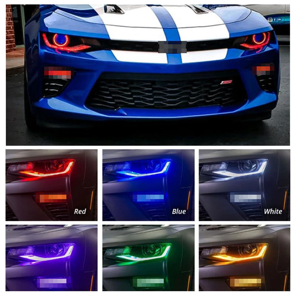 For Chevy Camaro 16-18 Bluetooth APP RGBW Multi-Color Headlight LED DRL Board Foto 1 de 4