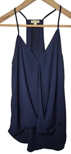 Womens Lily White Blouse Sleeveless Cami Tunic Racerback Top Navy Size Small - Picture 1 of 13