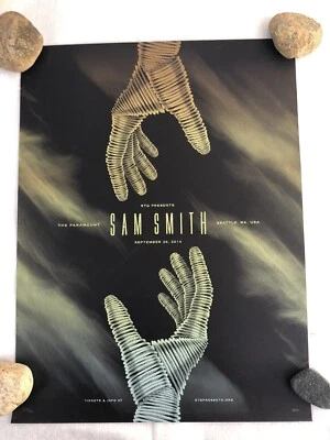 Póster impreso firmado/numerado de Sam Smith 2014 18x24 Paramount Seattle Foto 1 de 4