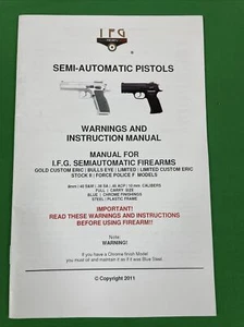 Original I.F.G. Semiautomatic Firearms Pistol INSTRUCTION MANUAL & Parts List - Picture 1 of 5