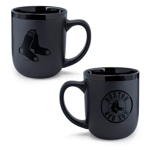 Boston Red Sox 17oz Matte Black Coffee Mug New & Officially Licensed Cover