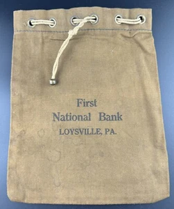 Bolso bancario de lona vintage First National Bank Loysville PA Pennsylvania - Imagen 1 de 9