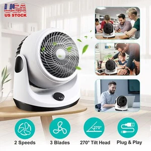 Table Desktop Fan Air Circulator Office Fan Adjustable Head Office Summer Fan US - Picture 1 of 7