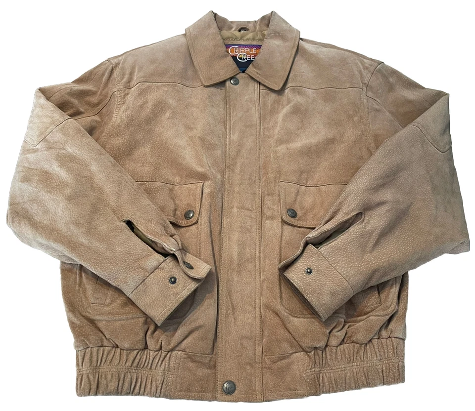 Cripple Creek Vtg Jacket Men’s Medium Brown Leather  Southwestern Coat - Image 1 of 4
