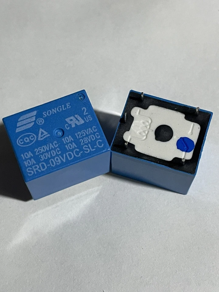 2pezzi SRD-09VDC-SL-C 9V 10A 250VAC relè Songle 5 Pin come foto - Image 1 of 1