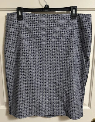 Falda lápiz forrada con estampado geométrico negra para mujer Adrianna Papell talla 12 Foto 1 de 4