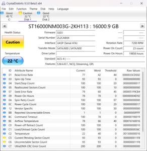 CAUTION - Seagate ST16000NM003G Exos X16 16TB SED Enterprise Hard Drive - Afbeelding 1 van 3