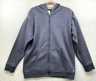 Danskin Sweatshirt Womens Large Blue Fleece Zip Athleisure Workout Gym Athletic - Image 1 of 4