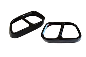 Gloss Black Stainless Exhaust Muffler Tip Trim Cover Fits 14-18 F15 X5 Msport - Picture 1 of 5