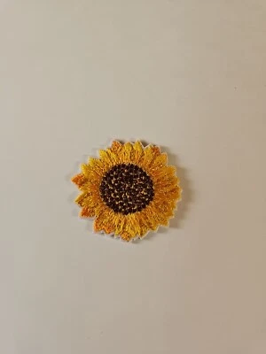 Cute Sunflower Embroidered Patch / Sun Flower Embroidery - Image 1 of 4