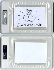 Jim Woodring SIGNED 4x6 Original Artwork + Frank Sketch PSA/DNA AUTOGRAPHED - Picture 1 of 1
