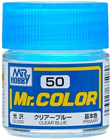 Mr. Hobby C50 Mr. Color Clear Gloss Blue Lacquer Paint 10ml - US