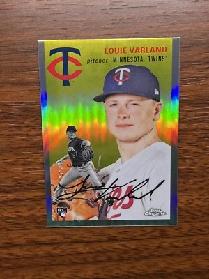2023 Topps Chrome Platinum Louie Varland REFRACTOR ROOKIE #115 SP Twins RC - Image 1 of 2