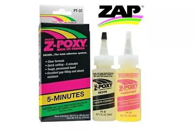 Pacer Zap PT-37 Z-POXY 5 Minute Epoxy Resin 4oz Pack PT37 • 16.99£