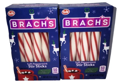 Brachs ~ 2PK Palitos de Menta Suave 5oz. Cajas (10 palos cada una) ~ caducidad: 2026 Foto 1 de 3