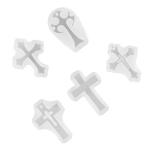 DIY 5IN1 Silicone Cross Resin Mold Jewelry Epoxy Making Casting Mould Craft Tool - Picture 1 of 12