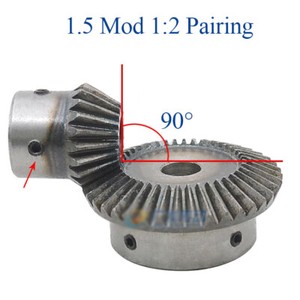 15T/30T 2Pcs Set Bevel Gear 1.5 Mod 1:2 90 ° Pairing Heavy Duty Motor Metal Gear 15T/30T 2Pcs Set Bevel Gear 1.5 Mod 1:2 90 ° Pairing Heavy Duty Motor Metal Gear
