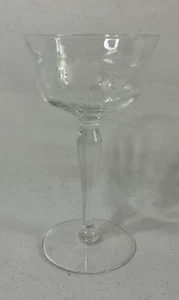 Vintage Etched Cocktail Coupe Martini Glass Stemware Floral Leaf Pattern Glass - Picture 1 of 8