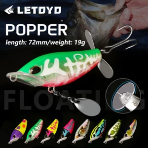19g/72mm Topwater Popper Lure Square Mouth Big Water Splash Hard Baits For Bass - Picture 1 of 17