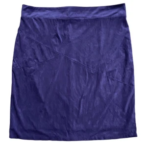 Koret Royal Purple Faux Suede Skirt 2X - Picture 1 of 5