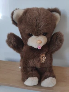 Peluche doudou ours marron beige écru ourson brodé Boulgom vintage  - Picture 1 of 6