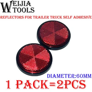 2pcs round Reflector Red Marker Truck Car Trailer Self Adhesive Reflector - Picture 1 of 2