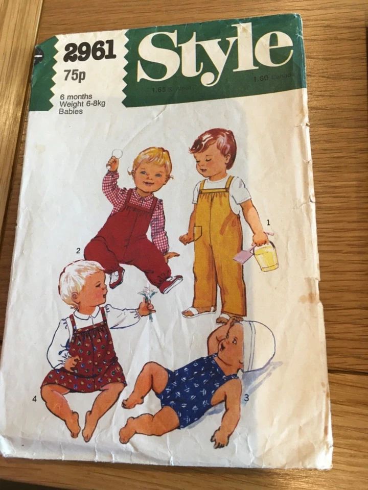 1980 ORIGINAL STYLE SEWING  PATTERN 2961 baby clothes age 6 months CUT FREE  P&P - Image 1 of 4
