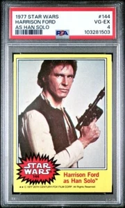 1977 Star Wars HARRISON FORD come HAN SOLO cartellino giallo 144 grado duro PSA 4 - Foto 1 di 2