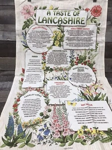 A Taste Of Lancashire Tea Towel Recipes 100% Cotton - Picture 1 of 3