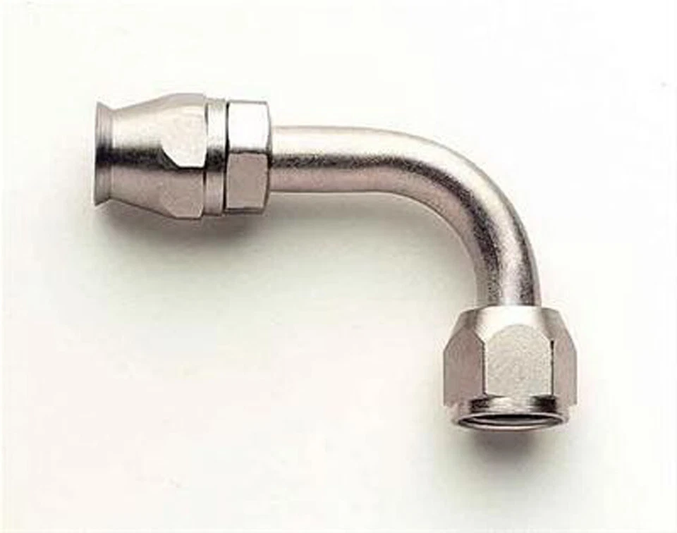 Extremo de manguera de 90 grados #8 para manguera de aire acondicionado trenzada de acero y tubo Beadlock AEROQUIP Foto 1 de 1