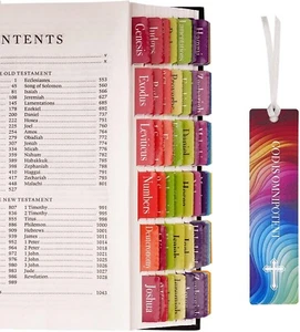 Bible Tabs for Women and Men, Rainbow Theme, 75 Large Print Bible Tabs & 1 Bookm - Picture 1 of 8