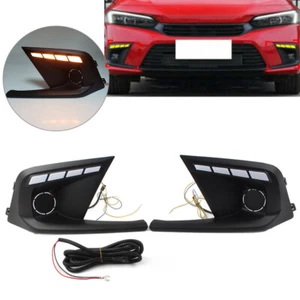 For Honda Civic 11th Generation 2021+ DRL With Yellow Turn Signal Night Blue Fit - Picture 1 of 15