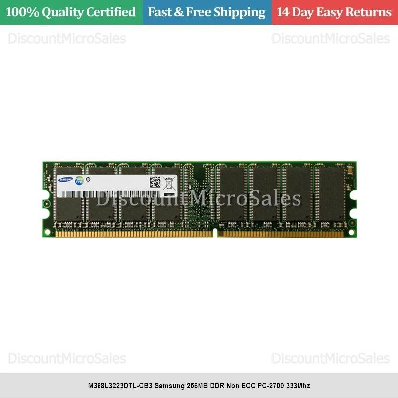 M368L3223DTL-CB3 Samsung 256MB DDR Non ECC PC-2700 333Mhz - Image 1 of 1