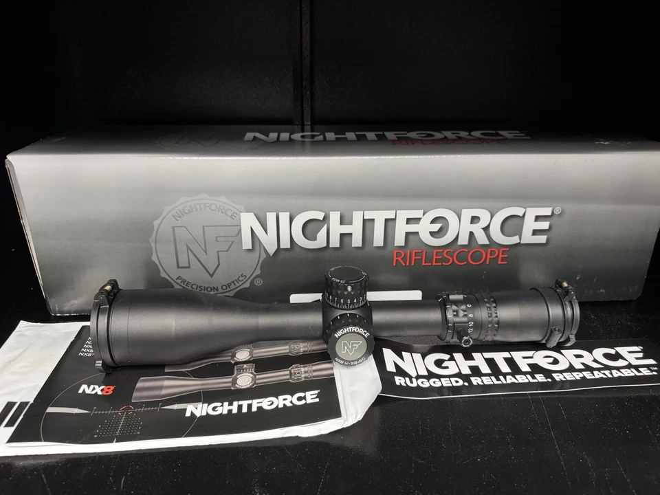 Nightforce NX8 4-32x50 F2 Riflescope, MOAR-CF2D Reticle, ZeroStop (C641) - Image 1 of 3