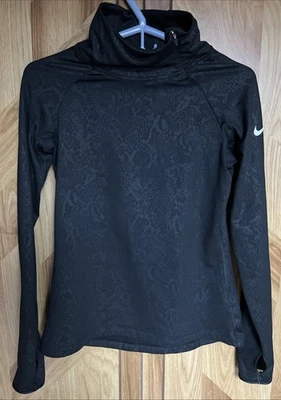 Pullover Nike Pro para mujer cálido relieve alturas Vixen talla M negro simulado 685262-010 Foto 1 de 4