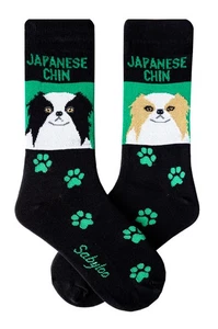 Japanese Chin Crew Socks Unisex - Picture 1 of 1