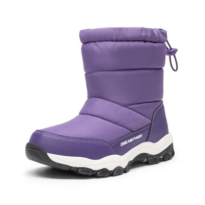 Niños Niñas Niños Botas de Nieve Acogedoras Forradas de Piel Sintética Impermeables Invierno Cálidas Botas de Esquí Foto 1 de 4