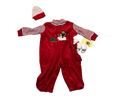 NUEVO Conjunto de Conjunto de Bebé con Temática Navideña Encantador Bebé Niño 6-9 Meses Foto 1 de 4