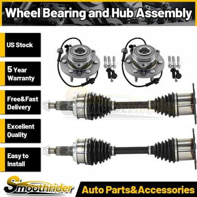 KIT DE EIXO E ROLAMENTO DE RODA PARA 2001-2002 CHEVROLET SILVERADO 1500 4WD 4X JUNTAS CV - Imagem 1 de 4