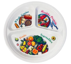 Healthy Eating Plate Portion Control Guide for Grains, Proteins, Fruits Veggies - Picture 1 of 12