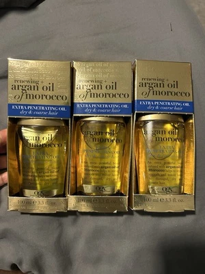 Лот из 3 OGX обновления + аргановое масло Марокко проникающее масло для всех волос 3,3 унций новый - Изображение 1 из 3