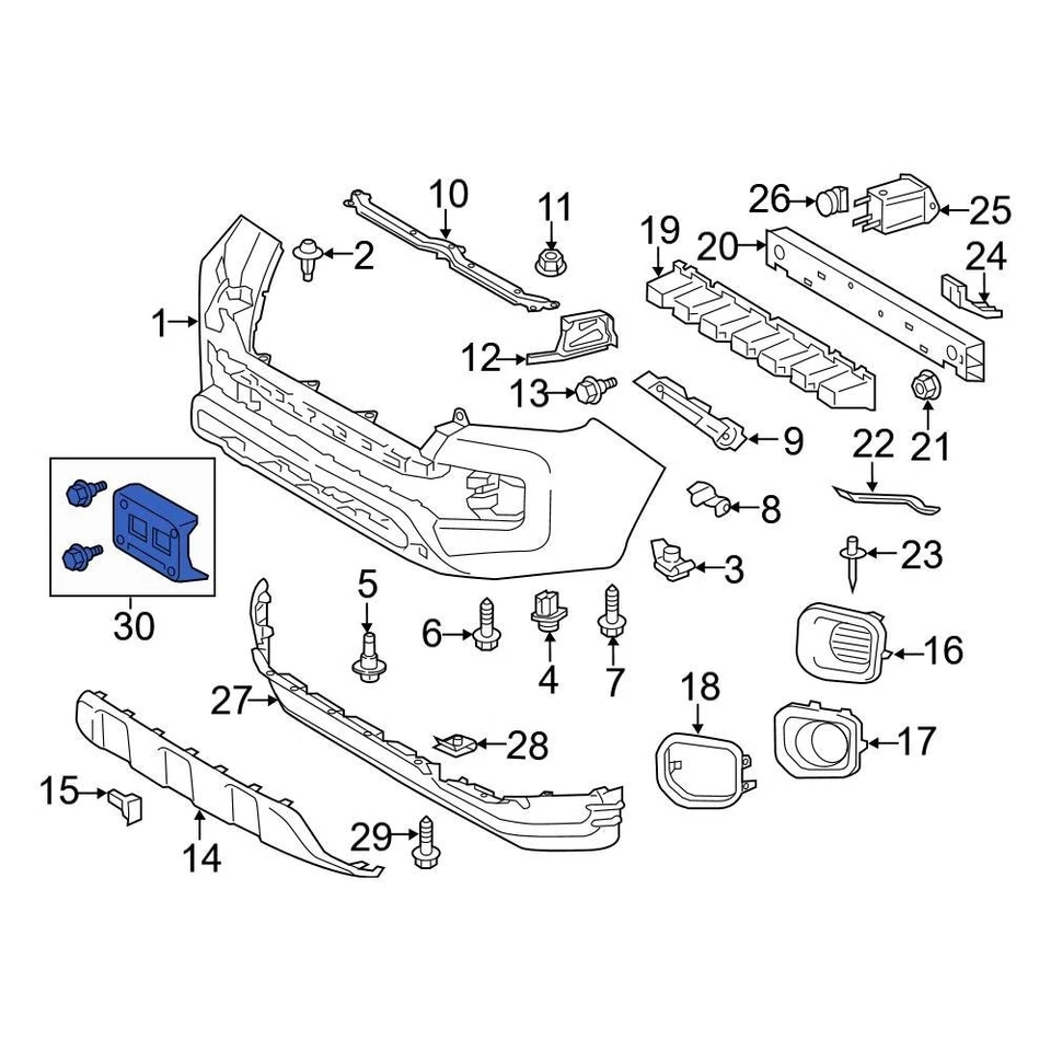 For Toyota Tacoma 2016-2023 Toyota 7510104011 Front License Plate Bracket - Imagem 1 de 1