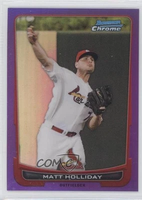 2012 Bowman Chrome Purple Refractor /199 Matt Holliday #109 - Image 1 of 2